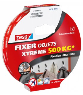 Adhésif double-face fixation ultra-forte 500kg 5m x 19mm