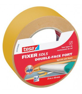 Adhésif fixation forte double-face pour sols lisses 10m x 50mm