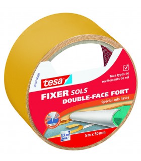 Adhésif fixation forte double-face pour sols lisses 5m x 50mm