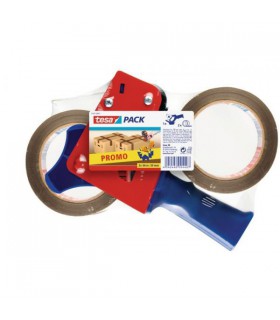 Dérouleur pour ruban adhésif d'emballage avec 2 rouleaux 66m x 50mm