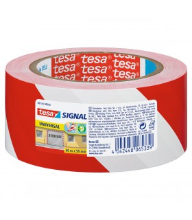 Ruban de signalisation rouge et blanc 66m x 50mm