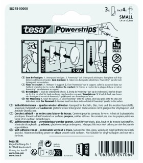 Crochets S auto adhésifs rectangulaires