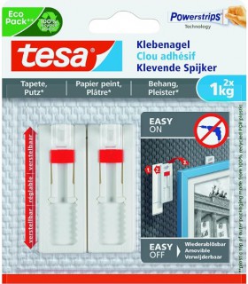 Clou adhésif ajustable pour papier peint et plâtre - Lot de 2