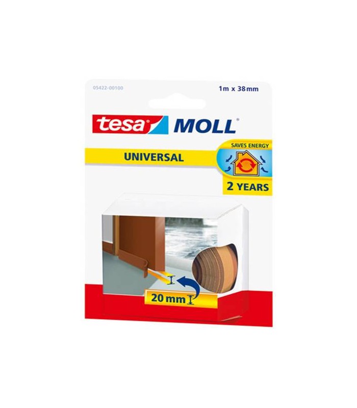 Bande isolante calfeutrage bas de porte 1m x 38 mm TESA