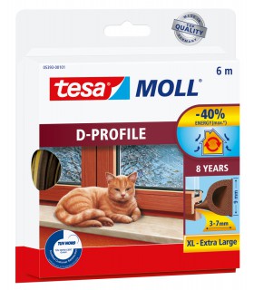 Joint caoutchouc marron 6m x 9mm x 7mm TESA pour isolation thermique fenêtres