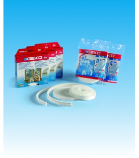 Joint isolant adhésif mousse polyuréthane blanc 9 mm x 6 m GEKO