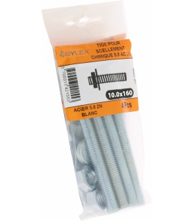 Lot de 4 tiges 10 x 160 mm pour scellement chimique