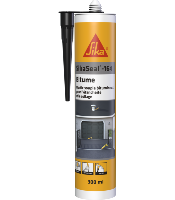 Mastic Colle Sikaseal 164 Bitume Noir 300ml