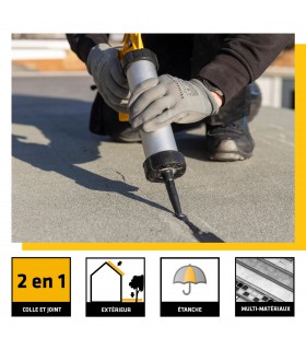 Mastic Colle Sikaseal 164 Bitume Noir