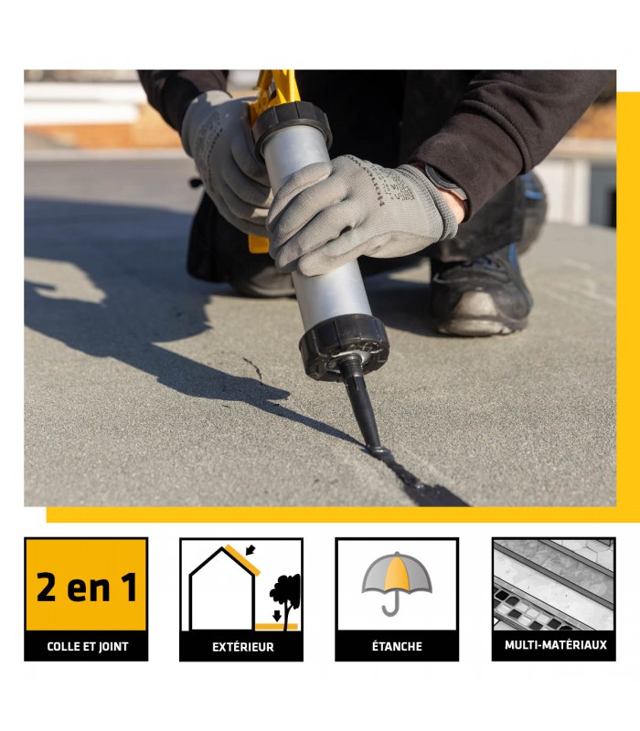 Mastic Colle Sikaseal 164 Bitume Noir