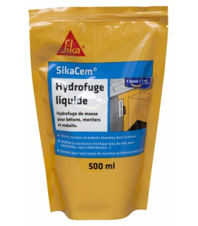 SikaCem Hydrofuge liquide pour bétons, mortiers et enduits