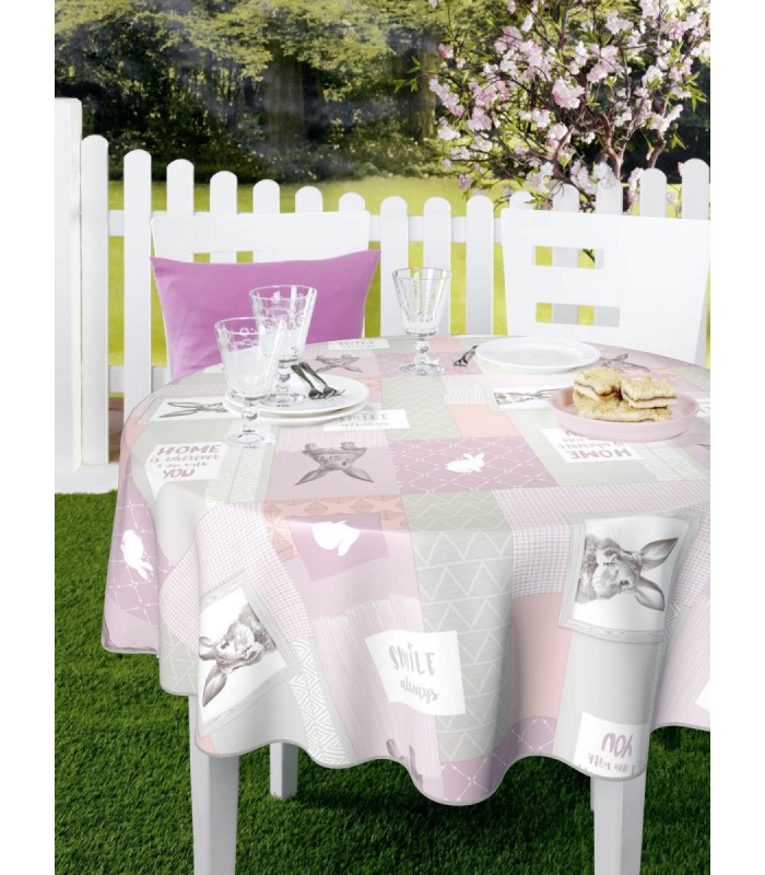 Toile Cirée 140 cm Rectangulaire Motif Lapin