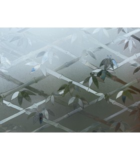 Novotex Film Vitrostatique pour Vitrage Bamboo – Motif Gaufré – 45cm x 2m