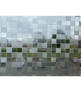 Novotex Film Vitrostatique pour Vitrage Damier - Motif Gaufré – 45cm x 2m