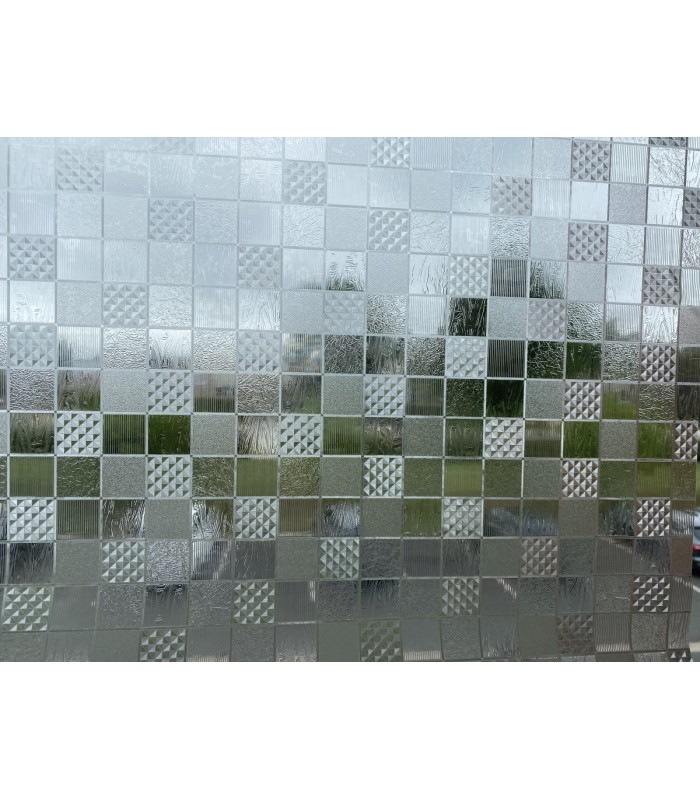 Novotex Film Vitrostatique pour Vitrage Damier - Motif Gaufré – 45cm x 2m