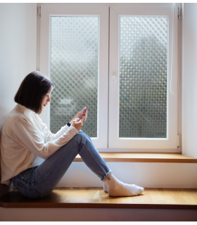 Novotex Film Vitrostatique pour Vitrage Vichy - Motif Gaufré – 45cm x 2m