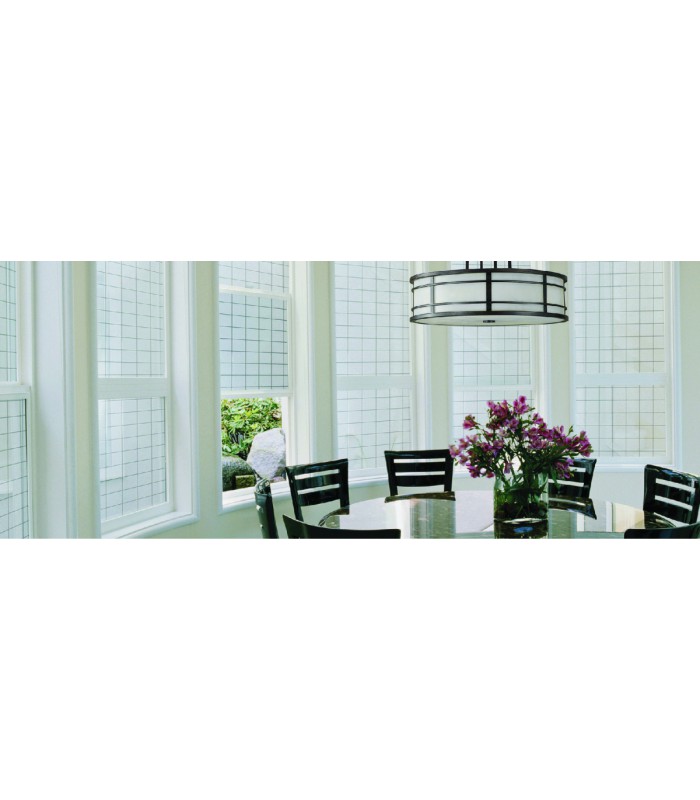 Novotex Film Vitrostatique pour Vitrage Carré - Motif Gaufré Imprimé – 45cm x 2m