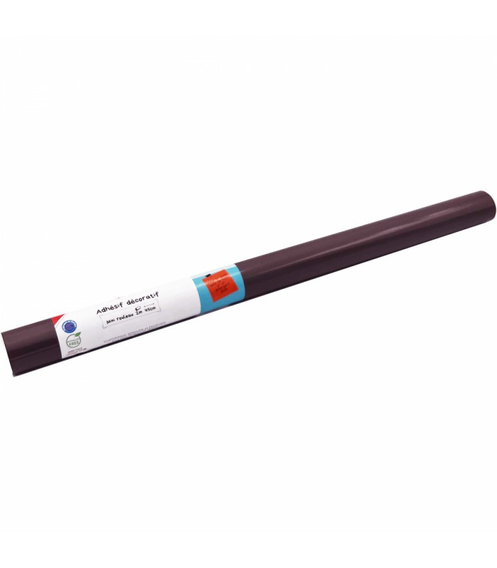 Adhésif Uni aubergine Brillant - 45cm x 2m