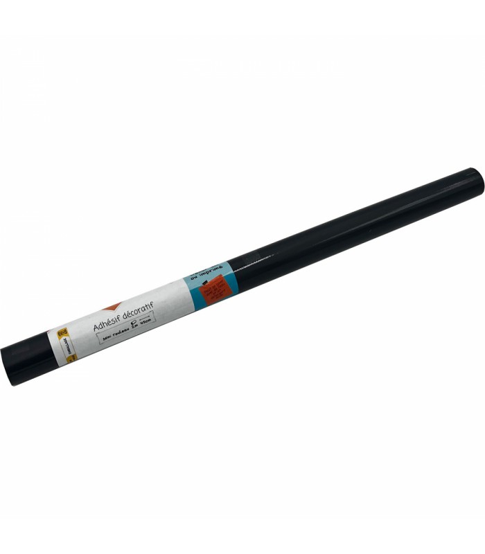 Adhésif Uni Noir Brillant 45cm x 2m