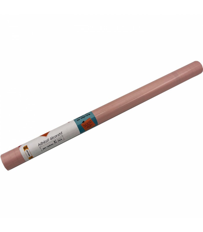 Adhésif Uni Rose Brillant 45cm x 2m