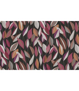 PAPIER PEINT INTISSE FOLIAGE VIOLET NOIR - GENTLE - 10 X 1,06M