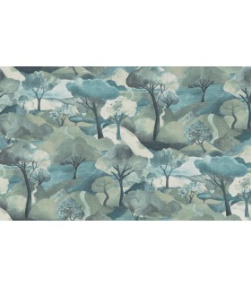 PAPIER PEINT INTISSE GR VIEW VERT BLEU - GENTLE - 10 X 1,06M
