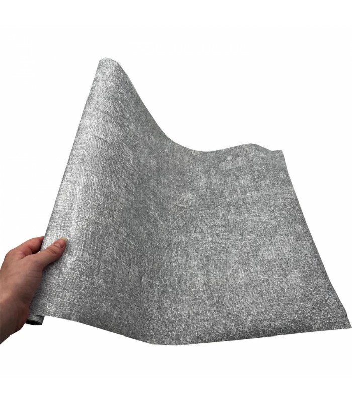 Adhésif Imprimé Lin Gris 45cm x 2m