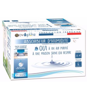 Absorbeur d'humidité medium 20m² + 1 recharge