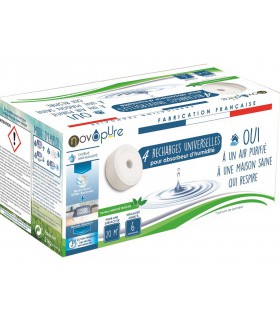 Recharge galet pour absorbeur d'humidité 500g x4 Menthe