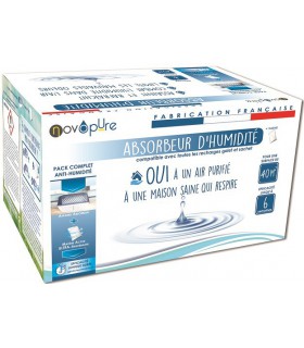 Absorbeur d'humidité large 40m² + 1 recharge