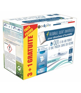 Recharge sachet pour absorbeur d'humidité 1kg 3+1 gratuit Neutre