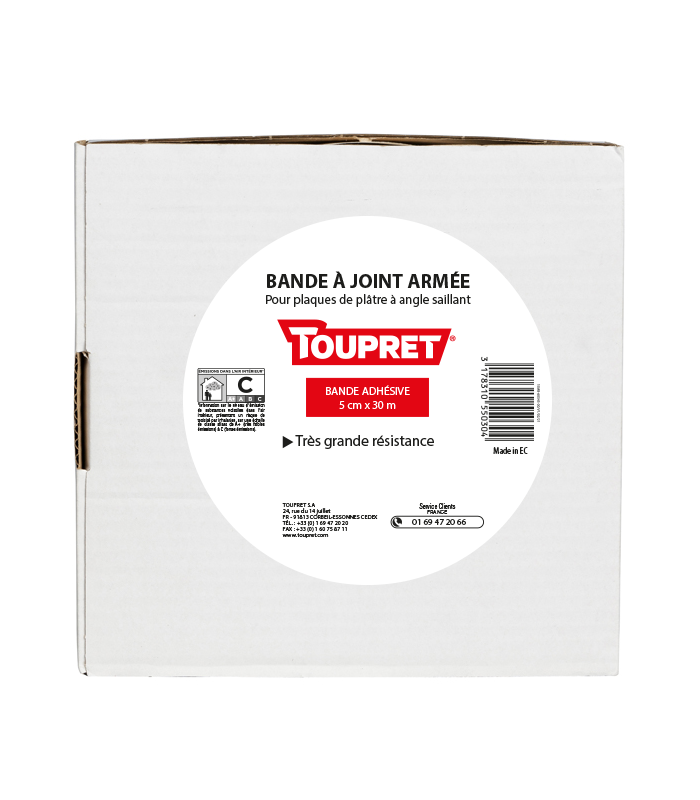 Bande à joints armée Toupret 5cm x 30m