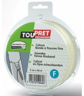 Calicot adhésif Toupret 20 m traitement fissures murs