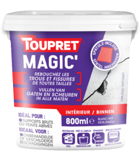Toupret Magic'Rebouch Enduit de rebouchage 800ml avec spatule