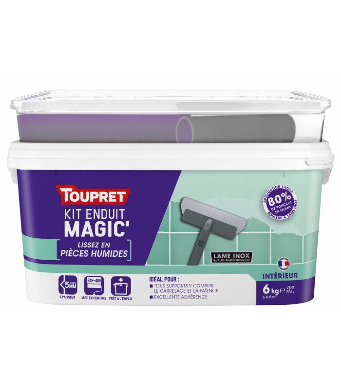 Toupret Kit enduit Magic'Pièces Humides pâte 6 kg