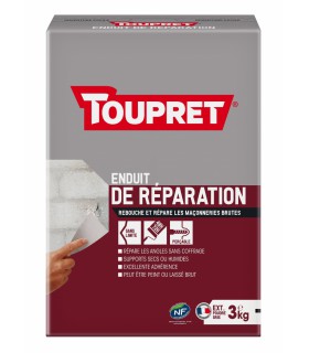 Enduit de réparation poudre Toupret maçonnerie et fissures