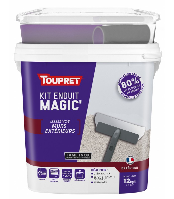 Toupret Kit enduit Magic'Extérieur en pâte pot 12KG