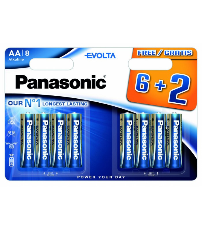 Piles LR06 AA Evolta 6+2 gratuites