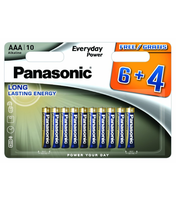 Piles LR03 AAA Everyday Power 6+4 gratuites