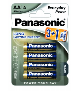 4 Piles LR06 AA - Everyday Power - 3 piles +1 Gratuite