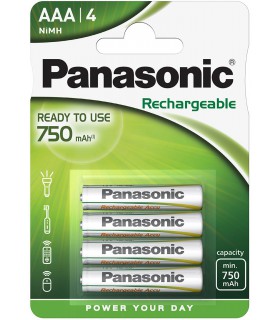 4 piles rechargeables AAA LR03 Panasonic HHR-4MVE