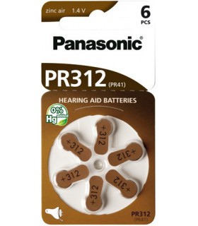 Piles pour appareil auditif PR312 x6