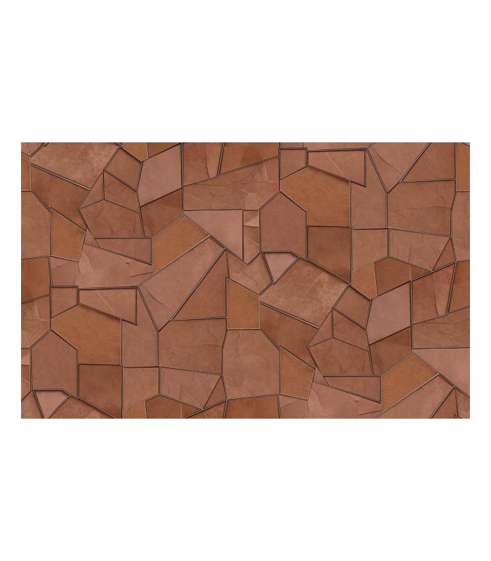 PAPIER PEINT INTISSE MOSAIQUE TERRACOTTA - ELLE DECORATION 4 - 10 X 1,06M
