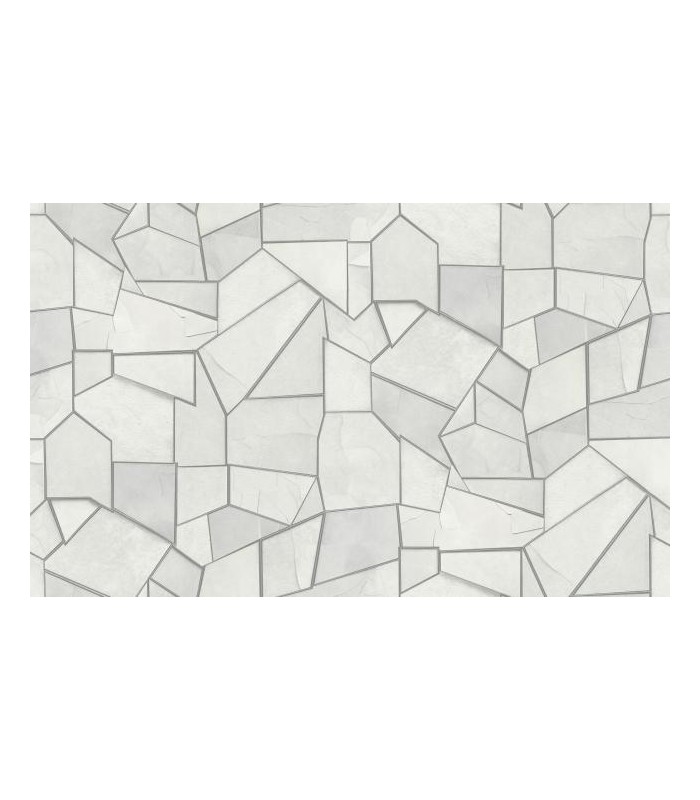 PAPIER PEINT INTISSE MOSAIQUE GRIS ARGENTE - ELLE DECORATION 4 - 10 X 1,06M