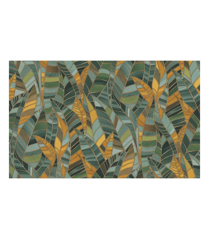 PAPIER PEINT INTISSE SERENADE VERT - ELLE DECORATION 4 - 10 X 1,06M