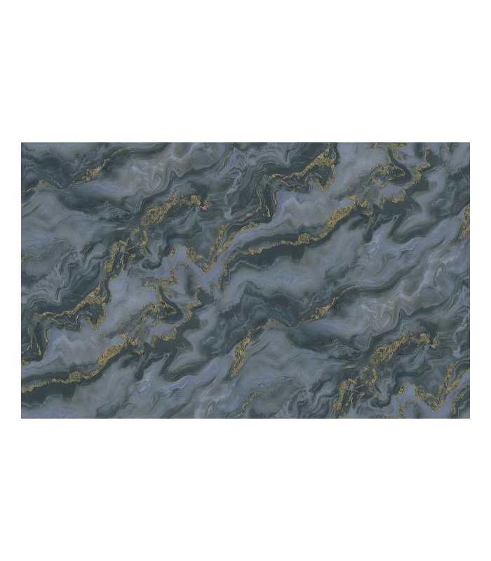 PAPIER PEINT INTISSE MYSTIC BLEU OR - ELLE DECORATION 4 - 10 X 1,06M