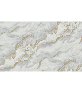 PAPIER PEINT INTISSE MYSTIC BLANC GRIS OR - ELLE DECORATION 4 - 10 X 1,06M