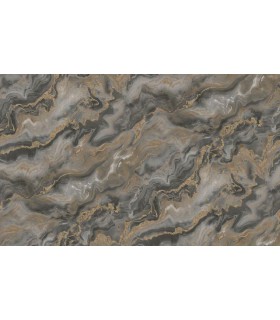 PAPIER PEINT INTISSE MYSTIC TAUPE OR  - ELLE DECORATION 4 - 10 X 1,06M