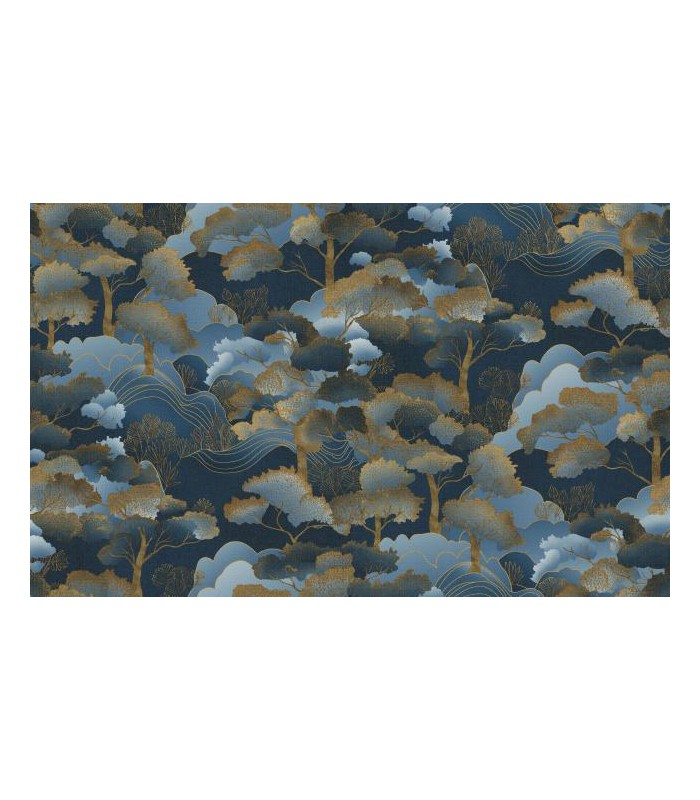 PAPIER PEINT INTISSE GOLDEN GROVE BLEU - ELLE DECORATION 4 - 10 X 1,06M
