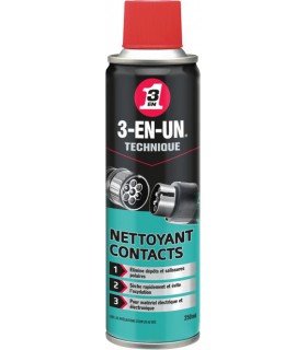 Nettoyant contacts 3-en-UN 250 ml pour équipements électriques